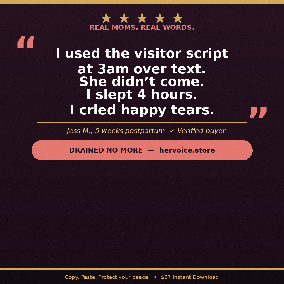 New mom testimonial — Drained No More Script Book Her Voice